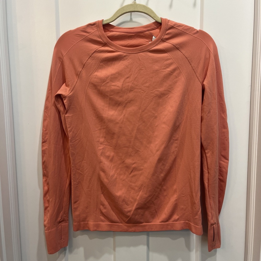 Sweaty Betty Women's Seamless Workout Long Sleeve‎ Top Coral Pink Size M (8-10)